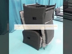 Outdoor Patio Ajustável Mobiliário de jardim Espreguiçadeiras Chaise Lounge Rattan Daybed Chair LeisureSofa Set