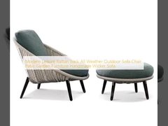 Modern Leisure Rattan Back All Weather Sofá de Outdoor Cadeira Patio Mobiliário de jardim Sofá de vime feito à mão