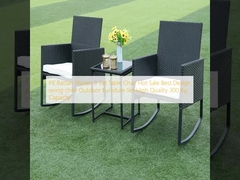 PE Rattan Tecido 3 Set Mesa cadeira Venda Quente Melhor Design balanço cadeira Mobiliário de Outdoor Conjunto de alta qualidade 300 Kg Capacidade