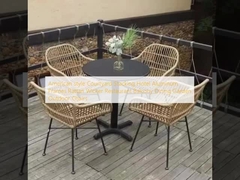 Estilo americano pátio empilhamento hotel Armazéns de alumínio Wicker Rattan Restaurante Balcão Jardim de jantar Cadeiras ao ar livre