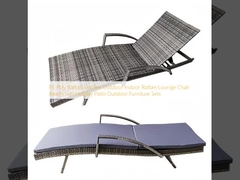PE Poly Rattan Garden Outdoor Indoor Rattan Lounge Chair Praia Sun Holiday Pátio Conjuntos de móveis ao ar livre