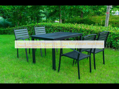 5 Peças Modernas Prolongáveis Negro China Fabricante Cadeiras de Madeira Metal Patio Mobiliário de Jardim