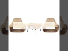 Loja de café ao ar livre, loja de chá de leite, combinação criativa de sofá de rotão, jardim ao ar livre, varanda, terraço, mobiliário de cadeira de rotão de lazer