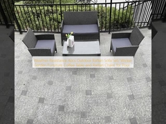 Resistente a intempéries 4pcs Outdoor Rattan Sofa Set/ Wicker Garden Furniture Mesa de café e cadeiras de rotão para piscina
