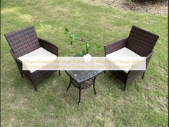 Elegante Design Varejo Sofá de Rattan Design à prova d'água Sofá Interior Outdoor Mesa Cadeira Mesa de Comedor Set de Mobiliário Otomano