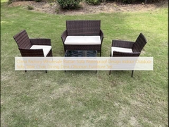 China fábrica por atacado Sofá de Rattan Design à prova d'água Sofá Interior Outdoor Mesa Cadeira Mesa de Jantar Mesa de Mobiliário Otomano