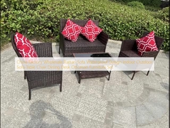 China fábrica por atacado Sofá de Rattan Design à prova d'água Sofá Interior Outdoor Mesa Cadeira Mesa de Jantar Mesa de Mobiliário Otomano