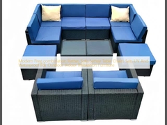 Moderno Combinação Livre Sofá de Rattan Settee Cadeiras de Mesa Conjuntos UV E à prova d'água Para mobiliário de relaxamento exterior interior