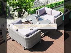 Terraço de estilo nórdico Sala de estar do pátio Sofá Wicker Rattan Chair Patio